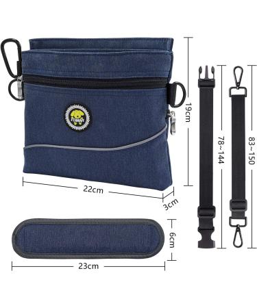 Premium Dog Treats Bag with Magnetic Lock & Removable Pocket - Ideal for Agility Training | Dark Blue - Buy Online on GoSupps.com