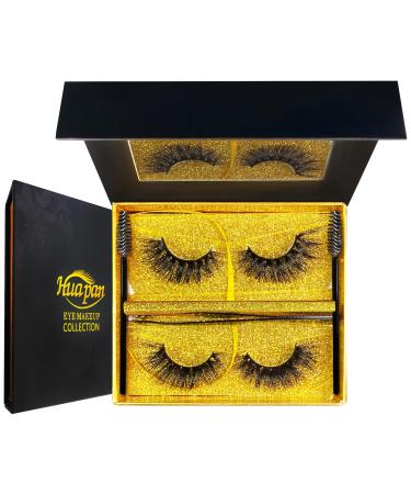 Huapan 4D Mink Eyelashes  100% Natural  Dramatic Lashes for Fashion  Wedding  and Everyday D625