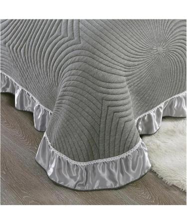 Luxury Soft Knitted Cotton Ruffle Bedspread Coverlet Double Bed Cover Set Blanket Bed Linen Bed Skirt Pillowcases Home Textile Soft (2 230x 245cm) - Buy Online on GoSupps.com