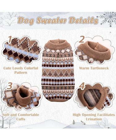 Hjumarayan Dog Sweater | Boho Christmas Sweater for Small Dogs | Thick & Stylish: French Bulldog Chihuahua | XS Coffee - Buy Online on GoSupps.com