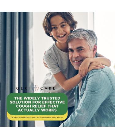 Geri-Tussin Cold and Cough Relief Guaifenesin Syrup by GeriCare| Sugar-Free Guaifenesin Liquid Expectorant| Cough Syrup & Chest Decongestant| Cherry Menthol Flavor Guaifenesin Oral Solution| 4 Fl Oz Expectorant 4 Fl Oz (Pac  - Buy Online on GoSupps.com