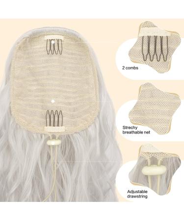 Feshfen 45 cm Silver Gray Ponytail Hair Extension - Wavy Braid Horse Tail Synthetic Hair for Women - Buy Online on GoSupps.com