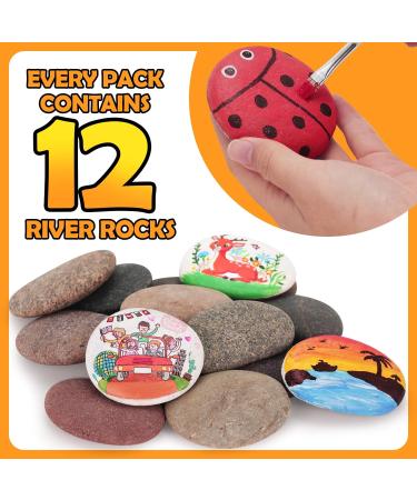 12pcs River Rocks for Painting- 3-5 inches Extra Large Rocks- Thick-Flat-Smooth Painting Rocks - Painting for DIY  Kids Crafts Kindness Stone  Garden & Home Decor  Holiday Easter Gift - Buy Online on GoSupps.com