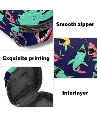Angry Shark Sanitary Napkin Storage Bag - Sea Life Pattern Menstrual Cup Pouch - Buy Online on GoSupps.com