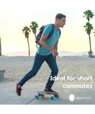 Eggboards Mini Longboard - Ocean Blue Bamboo Cruiser Skateboard 19x9 - Lightweight & Smooth Ride for Adults and Kids - Buy Online on GoSupps.com