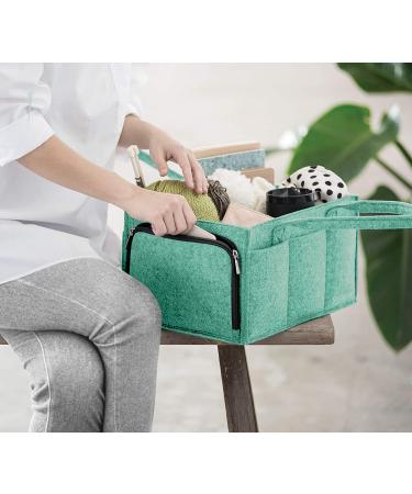 Mollieollie Premium Baby Diaper Caddy Organizer | Portable Nursery & Craft Storage Bin | Car Seat Tote with Zipper Pocket | Teal/Rose - Buy Online on GoSupps.com