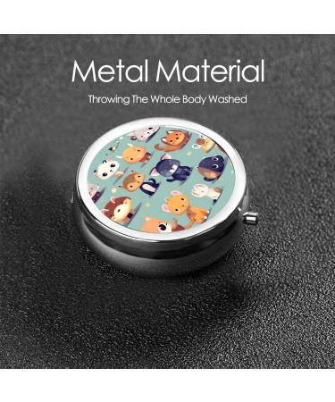 Cute Little Animals Round Pill Box | 3 Compartment Organizer | Portable Travel Pill Box for International Shipping - Buy Online on GoSupps.com