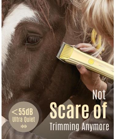 Oneisall Low Noise Cordless Horse Clippers Grooming Kit - Ideal for Thick, Matted Long Hair - Gold - Buy Online on GoSupps.com