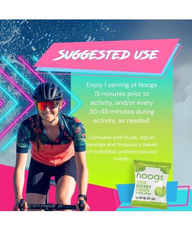 Noogs Electric Watermelon + Wicked Apple Sour Energy Chews Bundle Electrolyte Energy Gummies Sour Candy Flavored Alternative to Running Gels 24 Total Packs - Buy Online on GoSupps.com