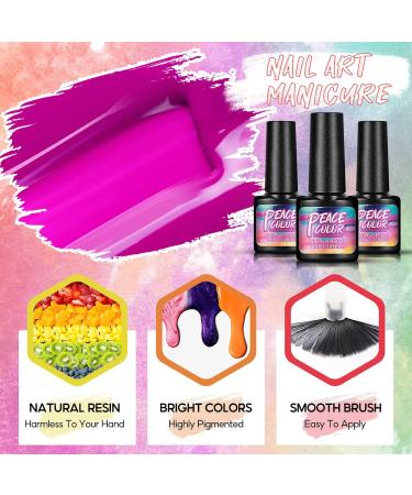 PEACECOLOR Gel Nail Starter Kit - 30 Colors with 36W Nail Lamp | UV LED Gel Polish Set with Matte Top & Base Coat | Manicure DIY Kit for Home Decoration - Buy Online on GoSupps.com