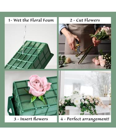 BESKGAVI 4 Floral Foam Cage for Flower Arrangements Dry and Wet Floral Foam for Fresh Artificial Flowers Florist Foam - Buy Online on GoSupps.com