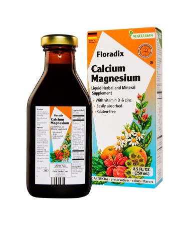 Gaia Herbs Floradix Calcium Magnesium with Vitamin D & Zinc 8.5 fl oz (250 ml)