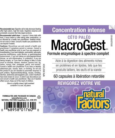 Natural Factors Keto Paleo MacroGest 60 Capsules - Supports Healthy Digestion & Keto Diet - Buy Online on GoSupps.com