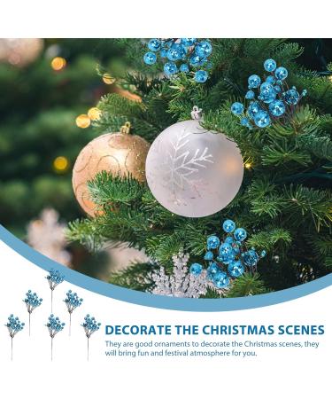 DECHOUS 30 Pcs Berry Bunch Cuttings Diy Berry Decor Holly Berries for Crafts Xmas Decoration Christmas Holly Berries Faux Red Berries Christmas Tree Decorations Artificial Reward Plastic Bluex5pcs 30x10cmx5pcs - Buy Online on GoSupps.com