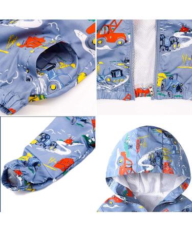 JinBei Hooded Zip Jacket for Toddler Boy | Waterproof Windbreaker Coat for Kids | Sun-protective Raincoat | Cartoons Design | 1-7 Years - Size 130 - Buy Online on GoSupps.com