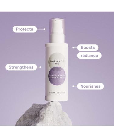 Balance Me Pre & Probiotic Radiance Cream | Vegan Face Moisturizer with Hyaluronic Acid & Squalane | All Skin Types | 50ml | Made in UK - International Shipping - Buy Online on GoSupps.com