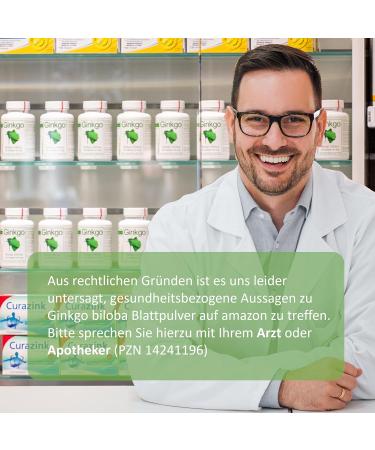 Ginkgo Biloba Leaf Powder 420mg - Vegan High Dose Made in Germany | 120 Capsules 4-Month Supply | Test Winner | Hochrein Pharmacy - Buy Online on GoSupps.com