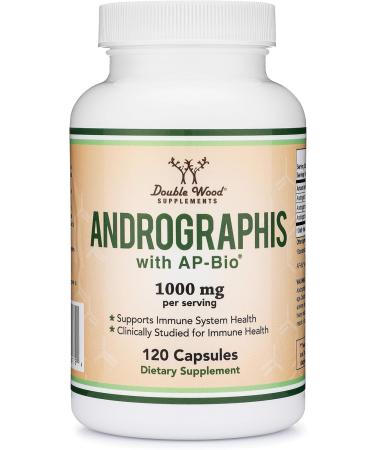 Andrographis Capsules Max Andrographides - 1,000mg Serving Size (120 Capsules) with AP-Bio (Patented Andrographis Paniculata Extract) - Clinically Studied for Immune System Health by Double Wood - Buy Online on GoSupps.com