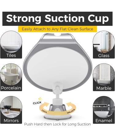Honeybull Shower Mirror for Shaving | Suction Cup & Razor Holder | Chrome Bathroom Accessories - Buy Online on GoSupps.com