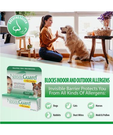 Pet Allergy Relief NasalGuard Gel - Drug-Free Protection from Pet Hair & Dander - Safe for Dogs, Cats, Horses, Rabbits - Cool Menthol 3g Tube - Buy Online on GoSupps.com