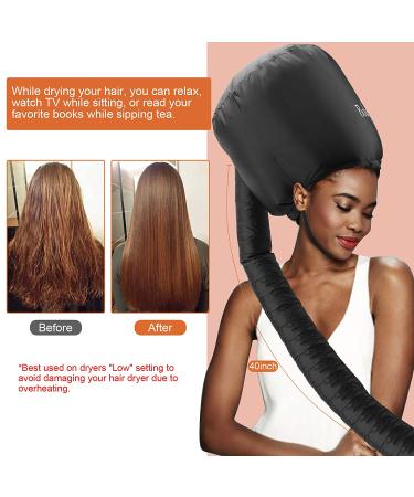 Bonoye Soft Bonnet Hair Dryer Attachment - Heat Protector Headband for Curl Styling, Conditioning, and Drying - Black - Buy Online on GoSupps.com