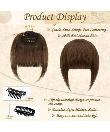 100% Remy Real Hair Clip-In Bangs | Sofeiyan Fringe Extensions | Natural Red-Brown Ponytail Hair for Women - Buy Online on GoSupps.com