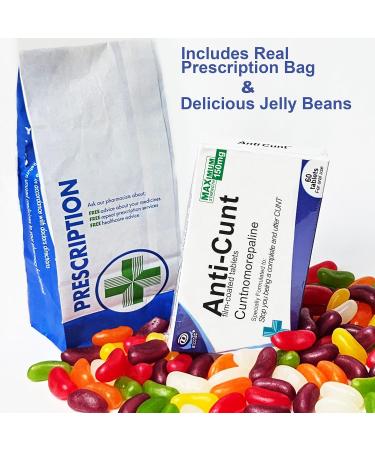 Funny Rude Joke Tablets Pill Box Prank Includes Jelly Beans Sweets Unusual Gift for Men Secret Santa Him Christmas Stocking Filler April Fools Day Birthday Women Presents Dad Boyfriend (Anti C*nt) - Buy Online on GoSupps.com