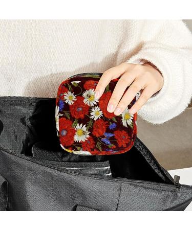 Poppies Daisies Bee and Butterflies Menstrual Cup Pouch - Portable Period Bag for Women and Girls - Buy Online on GoSupps.com