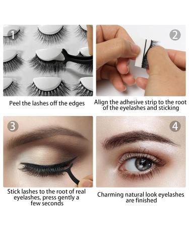 Leezead 10 Pairs Reusable Natural Look False Eyelashes Pack - Handmade 3D Volume Faux Mink Lashes with Tools for Women - Buy Online on GoSupps.com