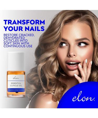 Elon Essential Cuticle Oil with Almond Oil, Jojoba Oil, Vitamin E - 0.5 oz - Dermatologist Recommended Nail Hydration - Buy Online on GoSupps.com