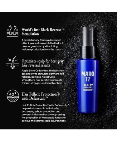 MARO17 Black + Essence | Re-Pigmentation for Hair Roots | Prevent & Reverse Grey Hair | 1.7 oz | International Shipping - Buy Online on GoSupps.com
