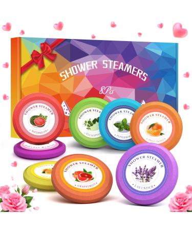 Linkax Shower Steamers Aromatherapy 8 Pcs Shower Bath Bombs Gifts for Women Men SPA Self Care Relaxation Birthday Gifts for Mum Easter Basket Stuffers Presents for Women Mum Ladies Teen Girls Shower Steamers-8