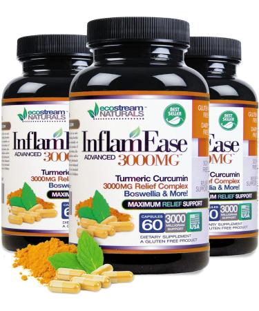Pack of 2 - Advanced InflamEase with Turmeric  Curcumin  Enzymes and Boswellia - Vegetarian (Packaging May Vary) - Buy Online on GoSupps.com