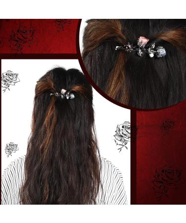 Crystal Vintage Flower Hair Clip Set - Rhinestone Pearl Hair Jewelry for Women, Wedding Hair Accessories - Red and Pink Flower Barrettes - Buy Online on GoSupps.com