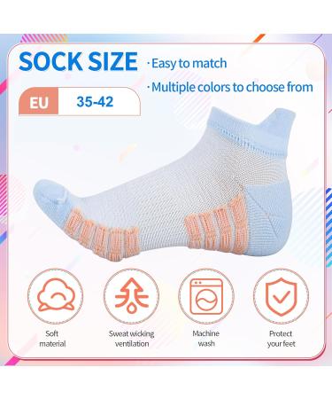 Buy Women's Sports Socks - 8 Pairs Sneakers Ankle Socks (Sizes 35-42) | Breathable Cotton Running Socks | Multicolor Padded Comfort - Buy Online on GoSupps.com