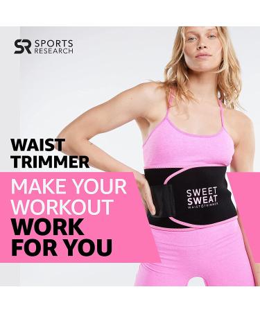 Sweat Band Waist Trimmer by Sports Research - Medium Black/Pink - Buy Online on GoSupps.com