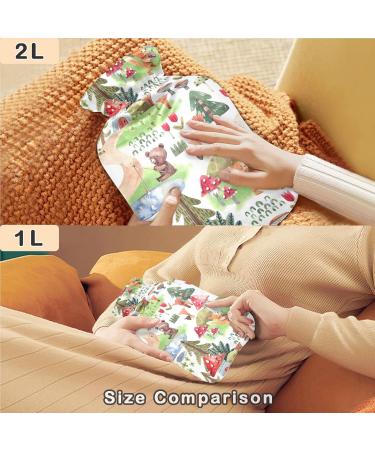 Naanle 2L Hot Water Bottle with Forest Fox Cover - Pain Relief & Warmth for Back Hands Feet and Neck | Transparent Heat Bottle for Cold Therapy - Buy Online on GoSupps.com