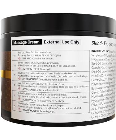 5kind Maximum Strength Bee Venom Cream - Naturally Massage Joints & Muscles Lower Back Knee Neck Shoulder Hip & Feet - Responsibly Sourced Premium Bee Venom Cream 3.4 Fl Oz - Buy Online on GoSupps.com