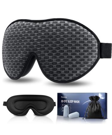 Momoris Sleep Mask 3D Deep Contoured Eye Mask for Women Men Blocking Lights Sleeping Mask Night Eye Sleep Mask Blindfold Soft Breathable Eye Shade Cover with Adjustable Strap for Travel Yoga Nap