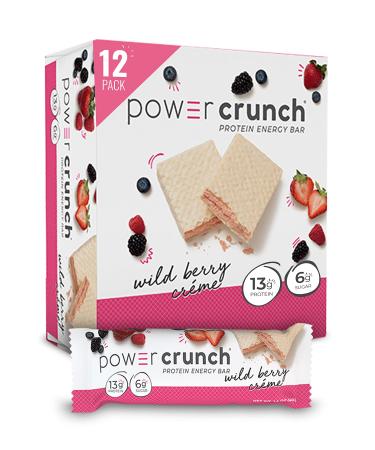 BNRG Power Crunch Protein Energy Bar Wild Berry Creme 12 Bars 1.4 oz (40 g) Each