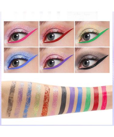  JPSDOWS Colorful Eyeliner Rainbow Liquid Eyeliner Set of 6 Colors - Colorful Neon Eyeliner Pencil Pigmented Waterproof Smudge-proof Long-Lasting Gel Eyeliner Makeup Gift Kit for Women - Buy Online on GoSupps.com