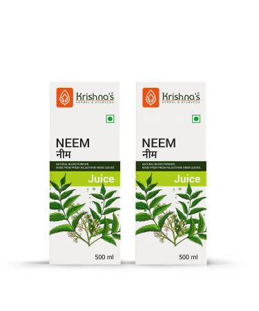 Krishna's Lot de 2 purificateurs de sang au jus de margousier de feuilles fra ches 500 ml 500 ml (lot de 2)