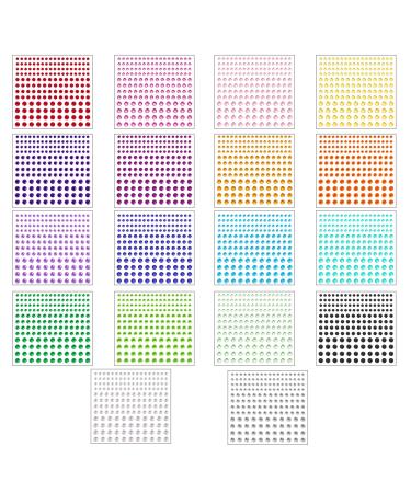 3096 pieces of glittering stones face 3/4/5mm colorful glitter stones self -adhesive rhinestones around jewelry stones for tinkering for nails carnival party decorative holiday accessories