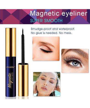 Alcastar+ Magnetic Eyelashes with Eyeliner Kit - 3D Natural Look, Long-Lasting - 10 Pairs + 4 Tubes - Buy Online on GoSupps.com