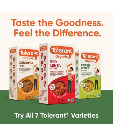 Tolerant Organic Green Lentil Elbows Pasta (8oz x 6) - Gluten-Free, Vegan, Paleo, Plant-Based Protein - Non-GMO, Kosher, Allergen-Free - Buy Online on GoSupps.com