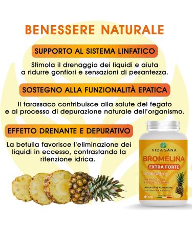 jasa srls Bromelina 5000 GDUg with dandelion natural food supplement with high titration for fluid drainage and cleaning function 120 capsules - Buy Online on GoSupps.com