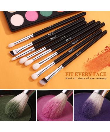 Eye Makeup Brushes Eye Blending Brush Eye Makeup Brush Set for Eyes Eyeliner Blend Professional Makeup Brushes Set of Natural Goat Hair 8 Pieces Silver - Buy Online on GoSupps.com