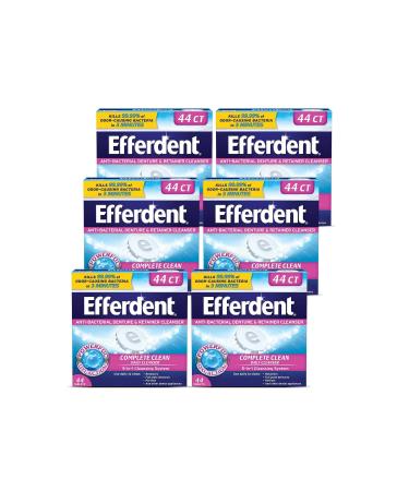 Efferdent Denture Cleanser Tablets Complete Clean Cleanser for Retainer and Dental Appliances 44 Count 6 Pack Complete Clean 44 Count (Pack of 6)