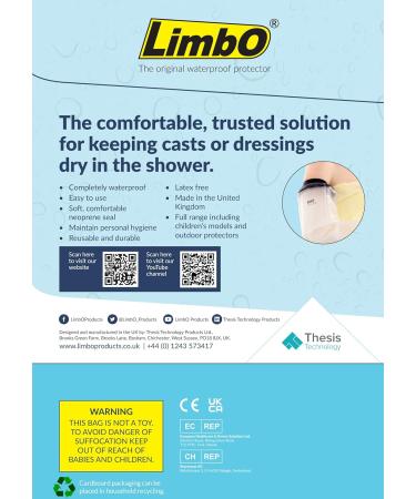 Limbo Waterproof Cast Cover for Kids | Full Leg Protection (Ages 6-7) by LimbO - Buy Online on GoSupps.com