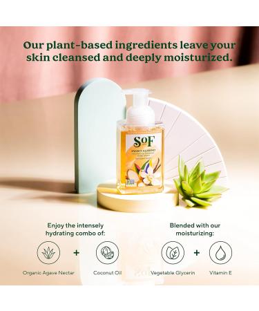 Organic Sweet Almond Foaming Hand Wash | SoF Body Care | Hydrating Agave Nectar | 8 oz Pump Bottle | Pack of 3 - Buy Online on GoSupps.com